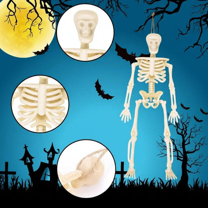 Halloween Mini Poseable Skeleton Figures Plastic Decorations for Haunted House