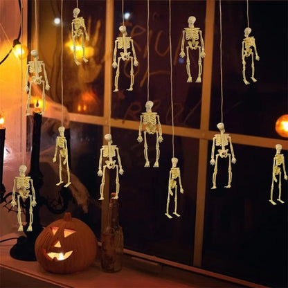 Halloween Mini Poseable Skeleton Figures Plastic Decorations for Haunted House
