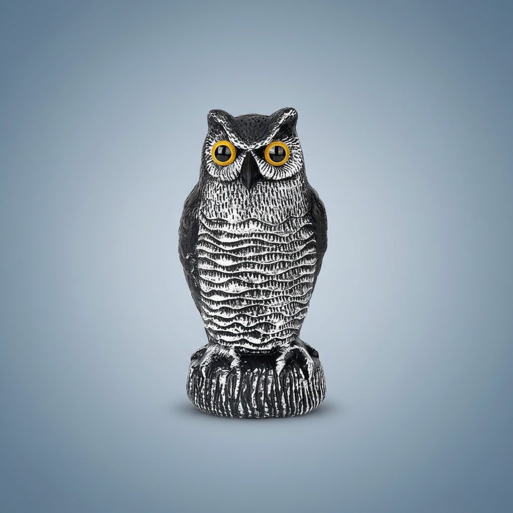 Halloween Owl Decoy Statue with Realistic Outdoor Scarecrow Design