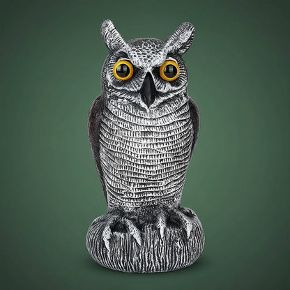 Halloween Owl Decoy Statue with Realistic Outdoor Scarecrow Design