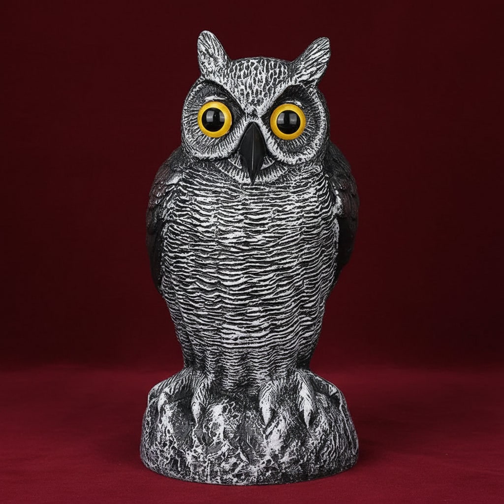 Halloween Owl Decoy Statue with Realistic Outdoor Scarecrow Design