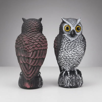 Halloween Owl Decoy Statue with Realistic Outdoor Scarecrow Design