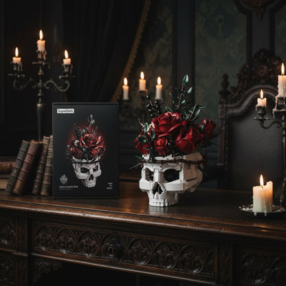 Halloween Skull and Rose Building Blocks Gothic Decoration Kit