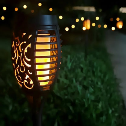 Halloween Solar Torch Lights Outdoor Flickering Flame Garden Decor
