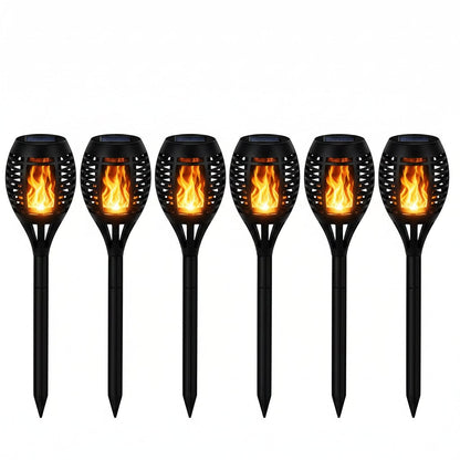 Halloween Solar Torch Lights Outdoor Flickering Flame Garden Decor