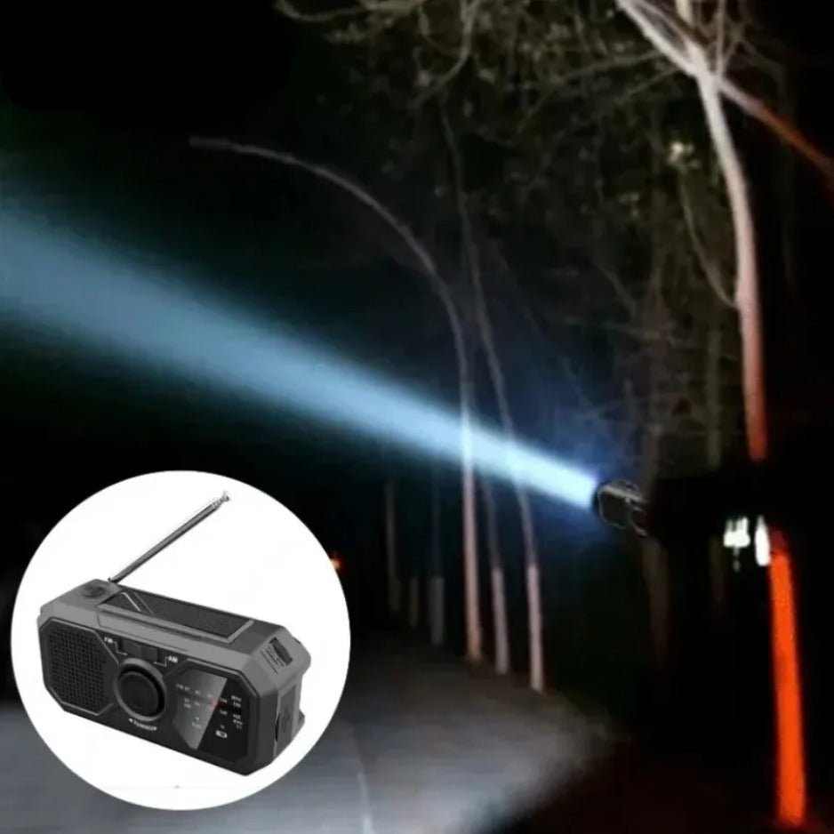 Hand Crank Emergency Radio with Solar Charging LED Flashlight Alarm Off Grid Survival Radio