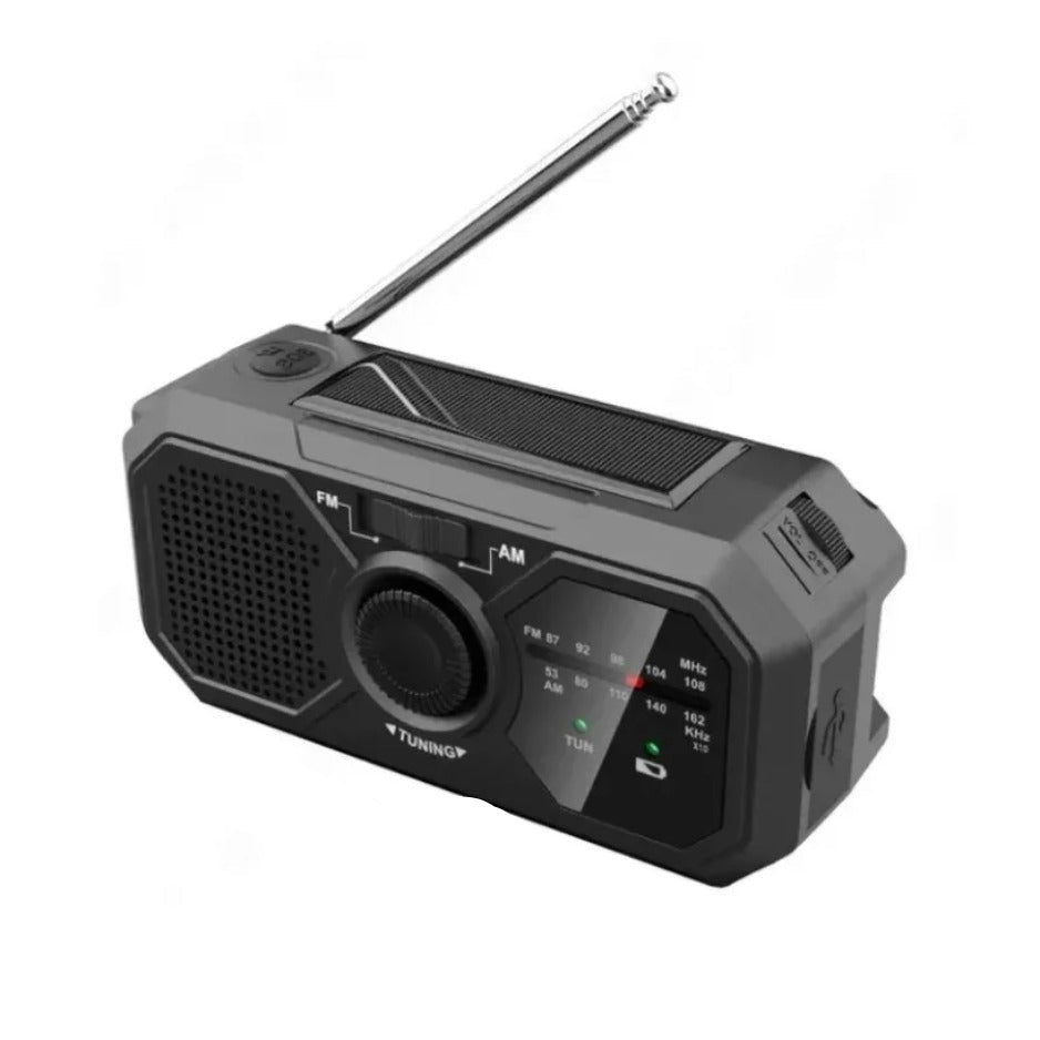 Hand Crank Emergency Radio with Solar Charging LED Flashlight Alarm Off Grid Survival Radio