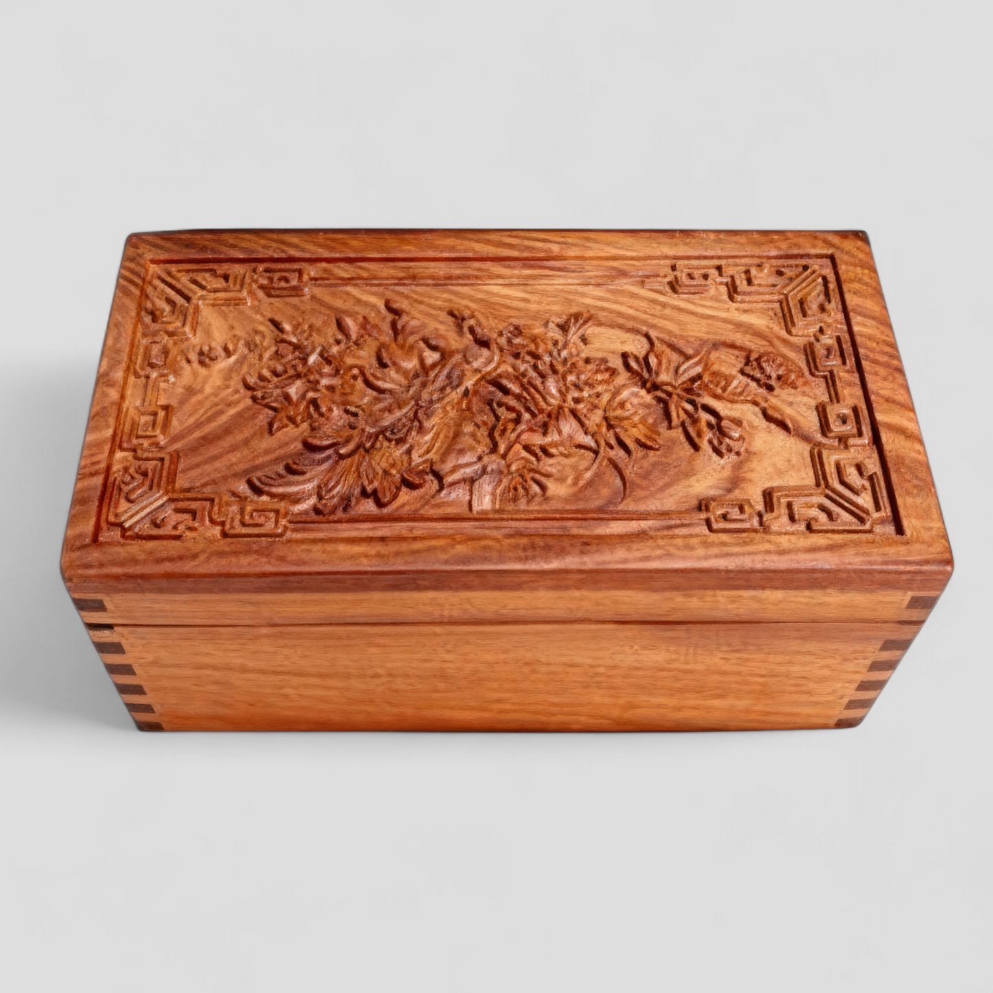 Handcrafted Wooden Jewelry Box with Hidden Lock Secure Storage Case
