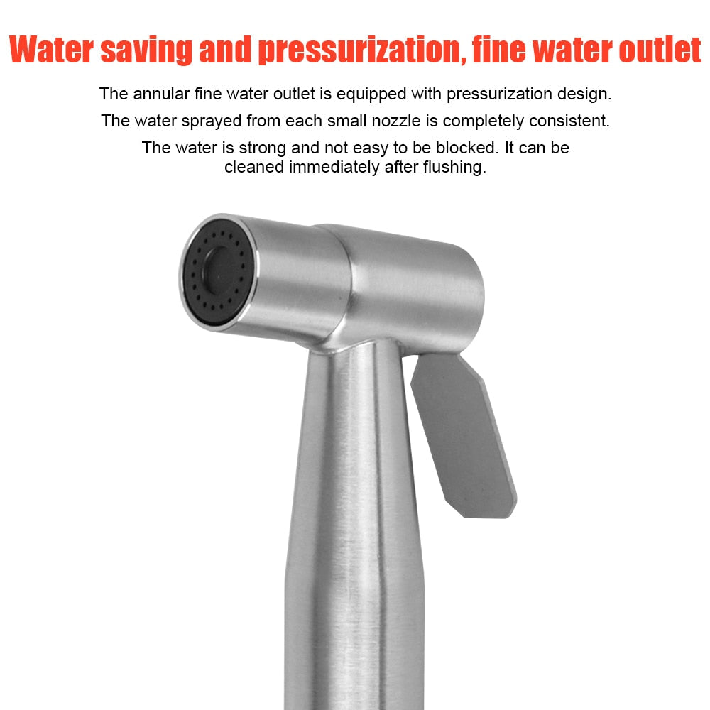 Handheld Bidet Spray Stainless Steel Adjustable Water Pressure Bathroom Hygiene Cleaner