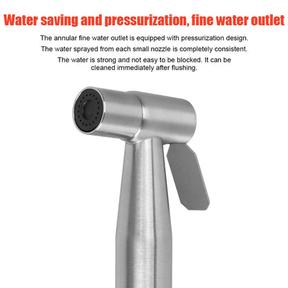 Handheld Bidet Spray Stainless Steel Adjustable Water Pressure Bathroom Hygiene Cleaner