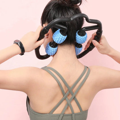 Handheld Muscle Massage Roller for Arms Legs Neck and Shoulders Portable Manual Body Massager