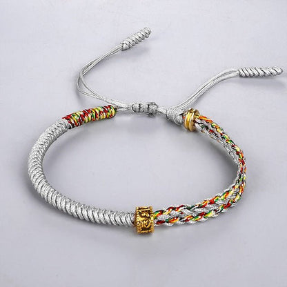 Handmade Buddhist Luck Bracelet Red String Spiritual Protection Vintage Adjustable Bracelet