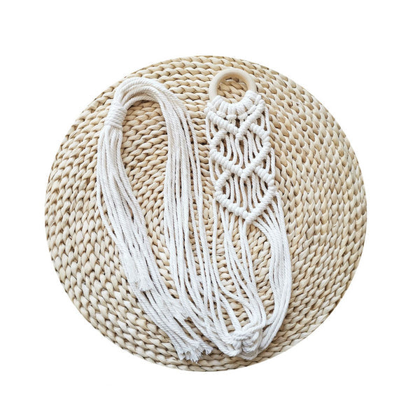 Handmade Linen Wall Hat Rack Boho Hanging Hat Organizer Decorative Wall Storage