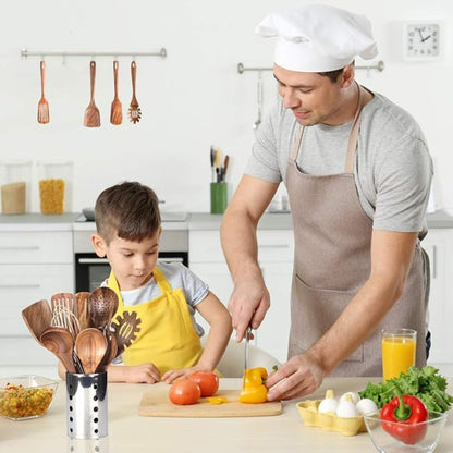 Handmade Wooden Kitchen Utensil Set with Ergonomic Handles