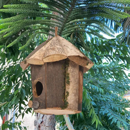Hanging Outdoor Bird House Weather Resistant Garden Nesting Shelter