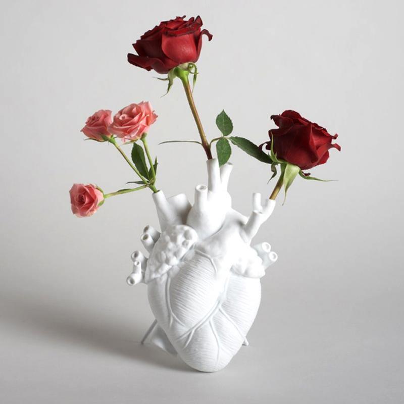 Heart Anatomy Vase Resin Decorative Sculpture Artistic Accent