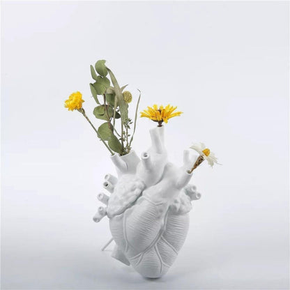 Heart Shaped Decorative Vase Sculptural Modern Home Accent