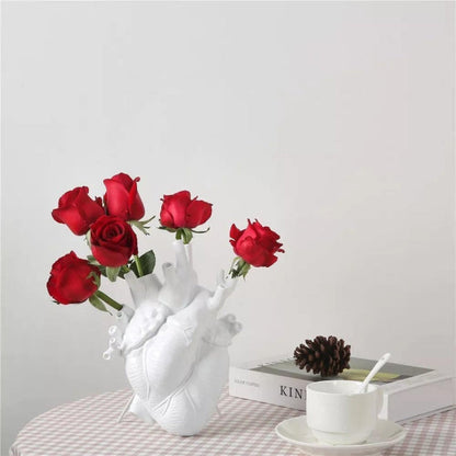 Heart Shaped Decorative Vase Sculptural Modern Home Accent