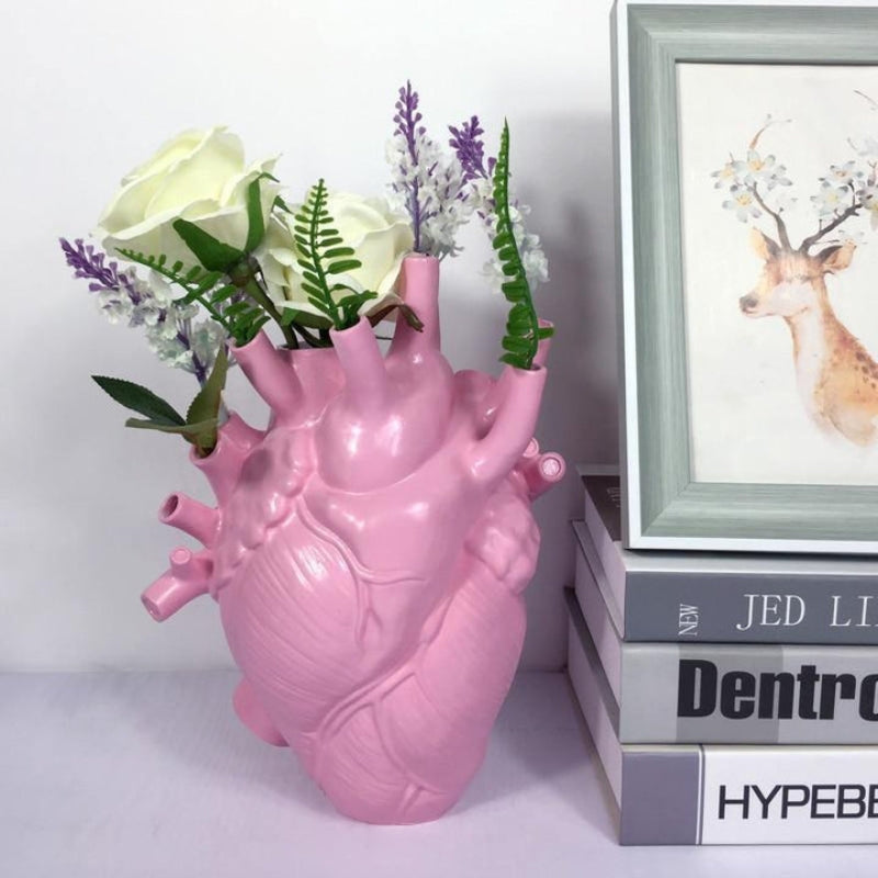 Heart Shaped Decorative Vase Sculptural Modern Home Accent