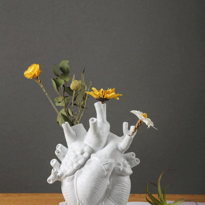 Heart Shaped Decorative Vase Sculptural Modern Home Accent
