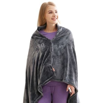Heated Blanket Electric Shawl USB Powered Plush Fleece Three Heat Settings