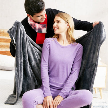 Heated Blanket Electric Shawl USB Powered Plush Fleece Three Heat Settings