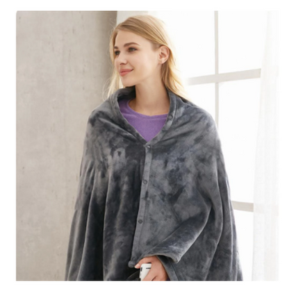 Heated Blanket Electric Shawl USB Powered Plush Fleece Three Heat Settings