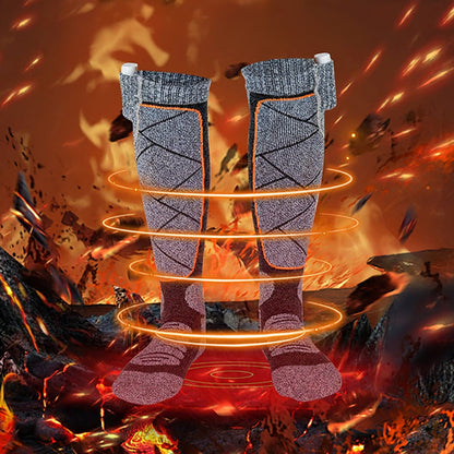 Heated Socks Rechargeable Battery Thermal Knee High Winter Warming Outdoor