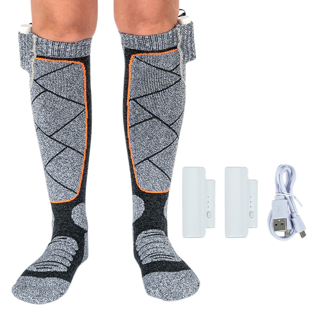 Heated Socks Rechargeable Battery Thermal Knee High Winter Warming Outdoor