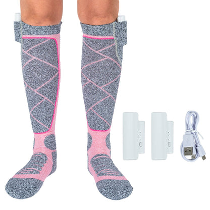 Heated Socks Rechargeable Battery Thermal Knee High Winter Warming Outdoor