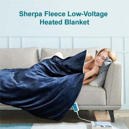Plaid riscaldato con fodera in pile sherpa e timer di spegnimento automatico