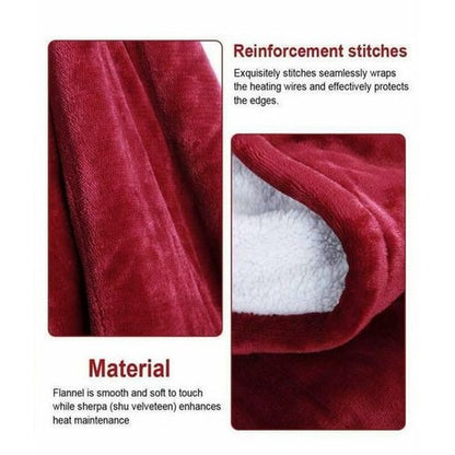 Plaid riscaldato con fodera in pile sherpa e timer di spegnimento automatico