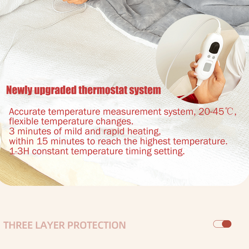 Plaid riscaldato con fodera in pile sherpa e timer di spegnimento automatico