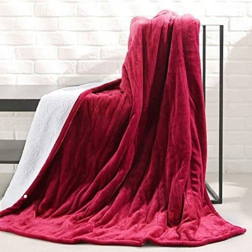 Plaid riscaldato con fodera in pile sherpa e timer di spegnimento automatico