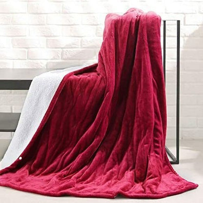 Plaid riscaldato con fodera in pile sherpa e timer di spegnimento automatico