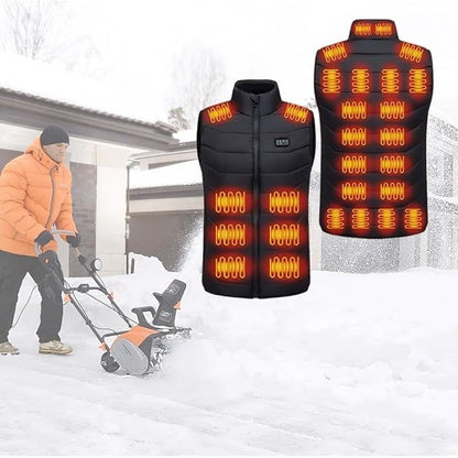 Gilet riscaldato USB ricaricabile trapuntato, con più zone riscaldanti, collo rialzato e design leggero