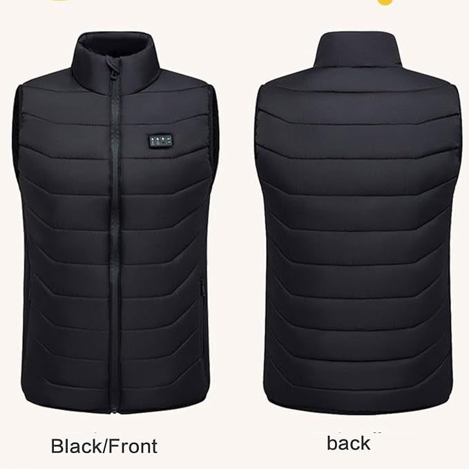 Gilet riscaldato USB ricaricabile trapuntato, con più zone riscaldanti, collo rialzato e design leggero