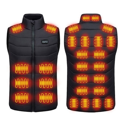 Gilet riscaldato USB ricaricabile trapuntato, con più zone riscaldanti, collo rialzato e design leggero