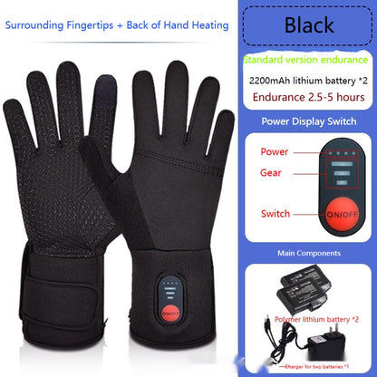 Heated Winter Gloves Rechargeable Battery Touchscreen Fingertips Adjustable Heat Grip