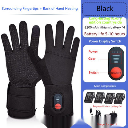 Heated Winter Gloves Rechargeable Battery Touchscreen Fingertips Adjustable Heat Grip