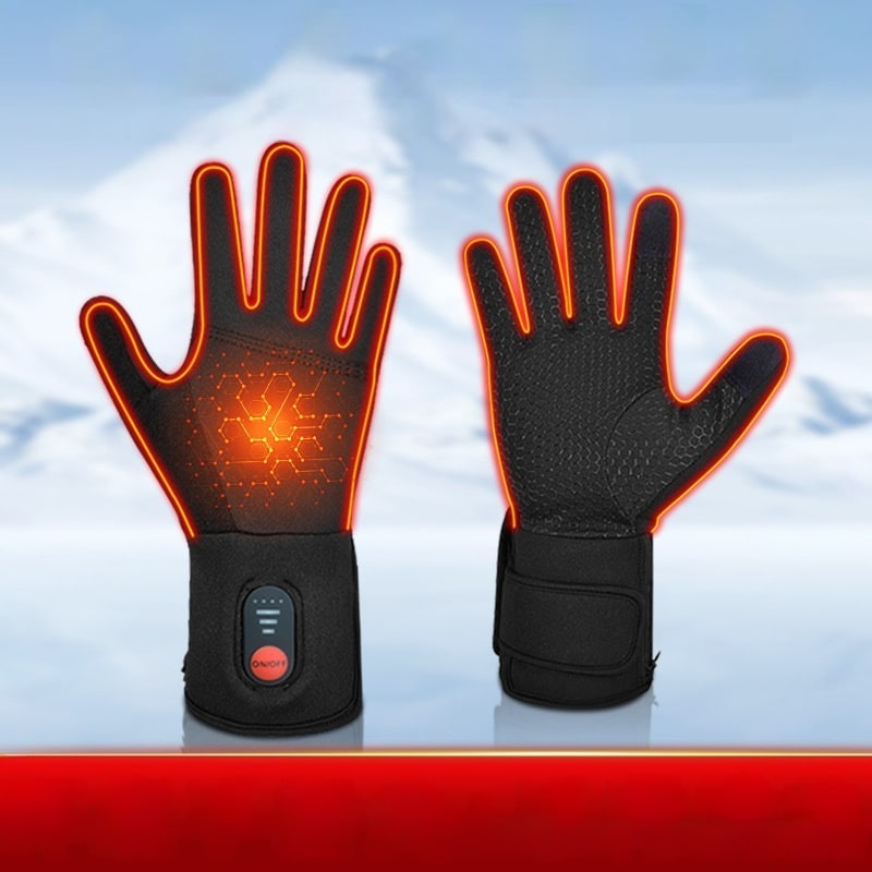 Heated Winter Gloves Rechargeable Battery Touchscreen Fingertips Adjustable Heat Grip