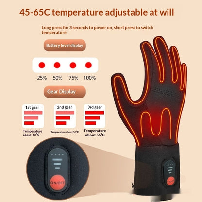 Heated Winter Gloves Rechargeable Battery Touchscreen Fingertips Adjustable Heat Grip