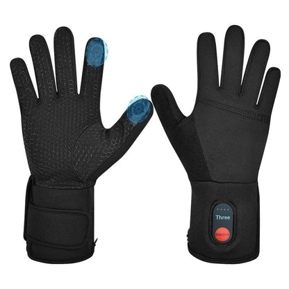 Heated Winter Gloves Rechargeable Battery Touchscreen Fingertips Adjustable Heat Grip