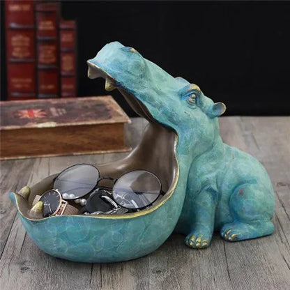 Hippo Desktop Storage Figurine Decorative Organizer for Keys Candy and Small Items