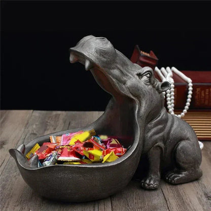 Hippo Desktop Storage Figurine Decorative Organizer for Keys Candy and Small Items