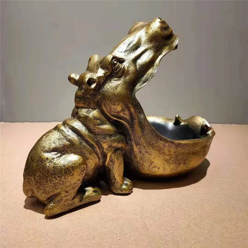 Hippo Desktop Storage Figurine Decorative Organizer for Keys Candy and Small Items
