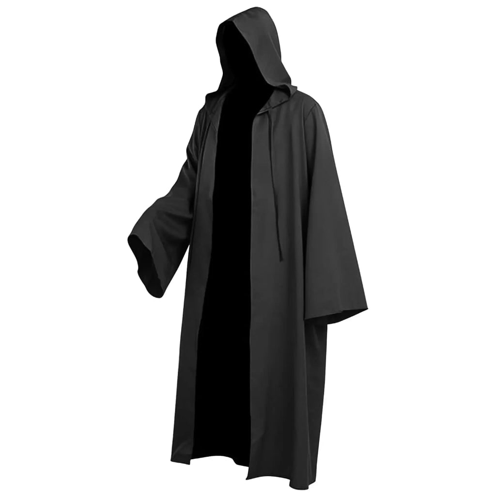 Hættekappe, Halloween-kostume, uhyggeligt troldmands- og vampyroutfit til fantasy