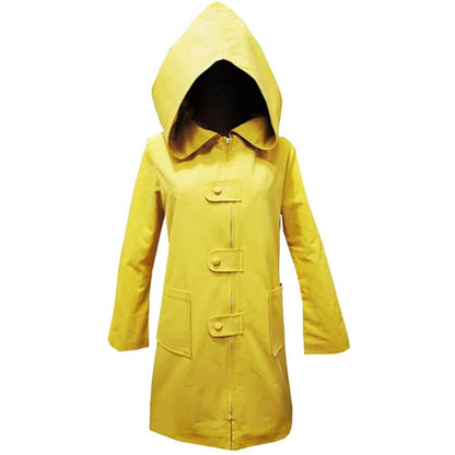 Hooded Raincoat Cosplay Jacket Costume With Zipper Pockets