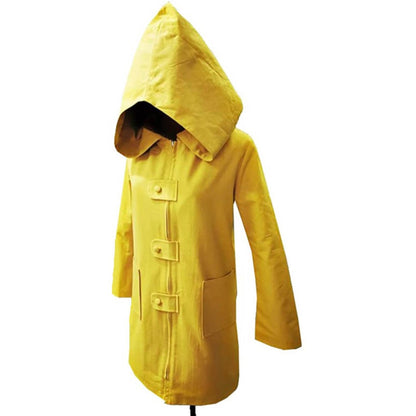 Hooded Raincoat Cosplay Jacket Costume With Zipper Pockets