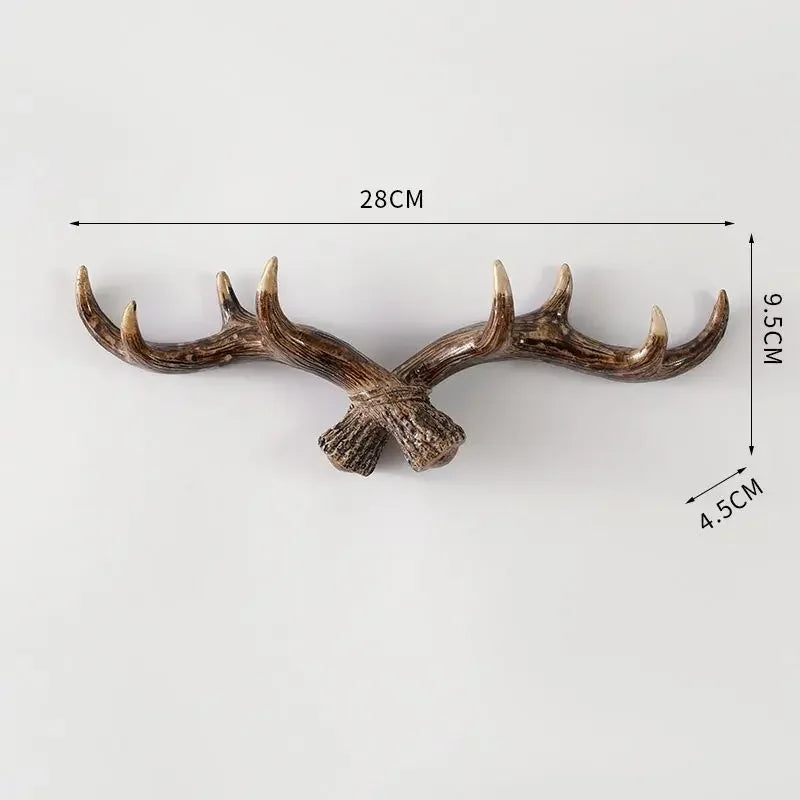 Hookler Vintage Antler Wall Hook – Retro Coat Rack for Entryway & Hallway